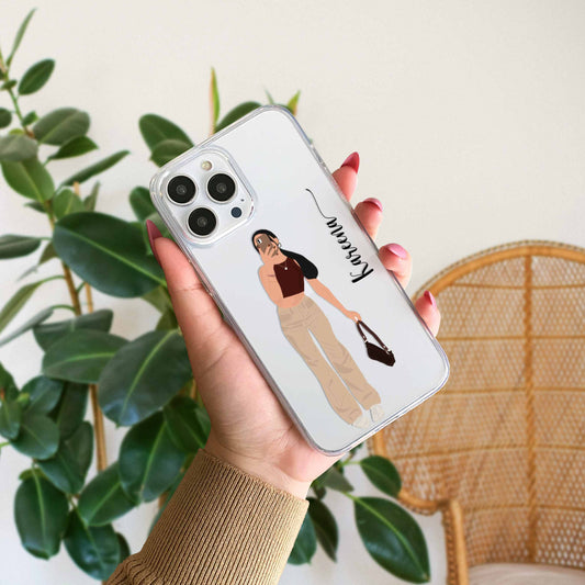 Cute Selfie Girl Customized Transparent Silicon Case Design 12