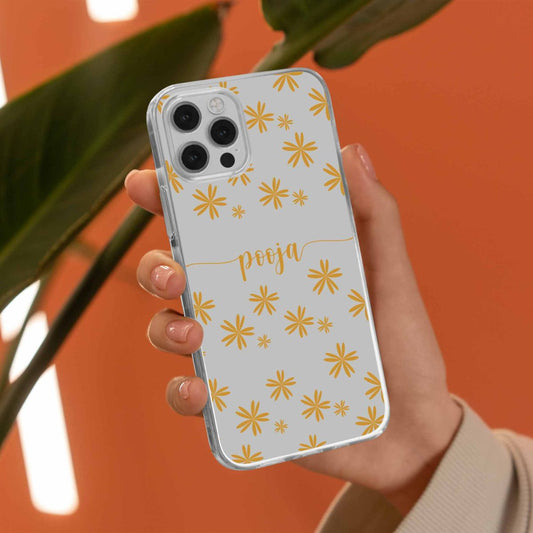 Floral Pattern Customized Name Silicone Phone Case Design 3