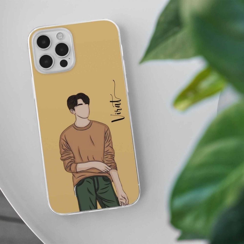 Aesthetic Boy Silicon Custom Name Case Design 5