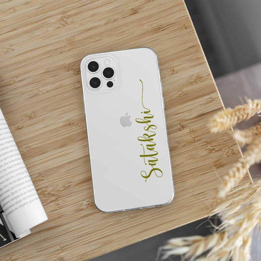 Solid Color Designer Transparent Name Case Design 5