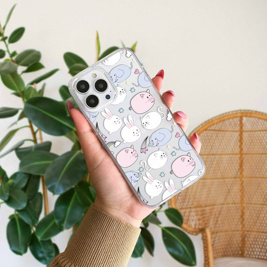 Aesthetic Cute Pattern Transparent Silicon Case Design 19