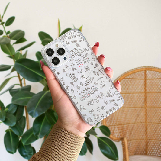 Aesthetic Cute Pattern Transparent Silicon Case Design 3